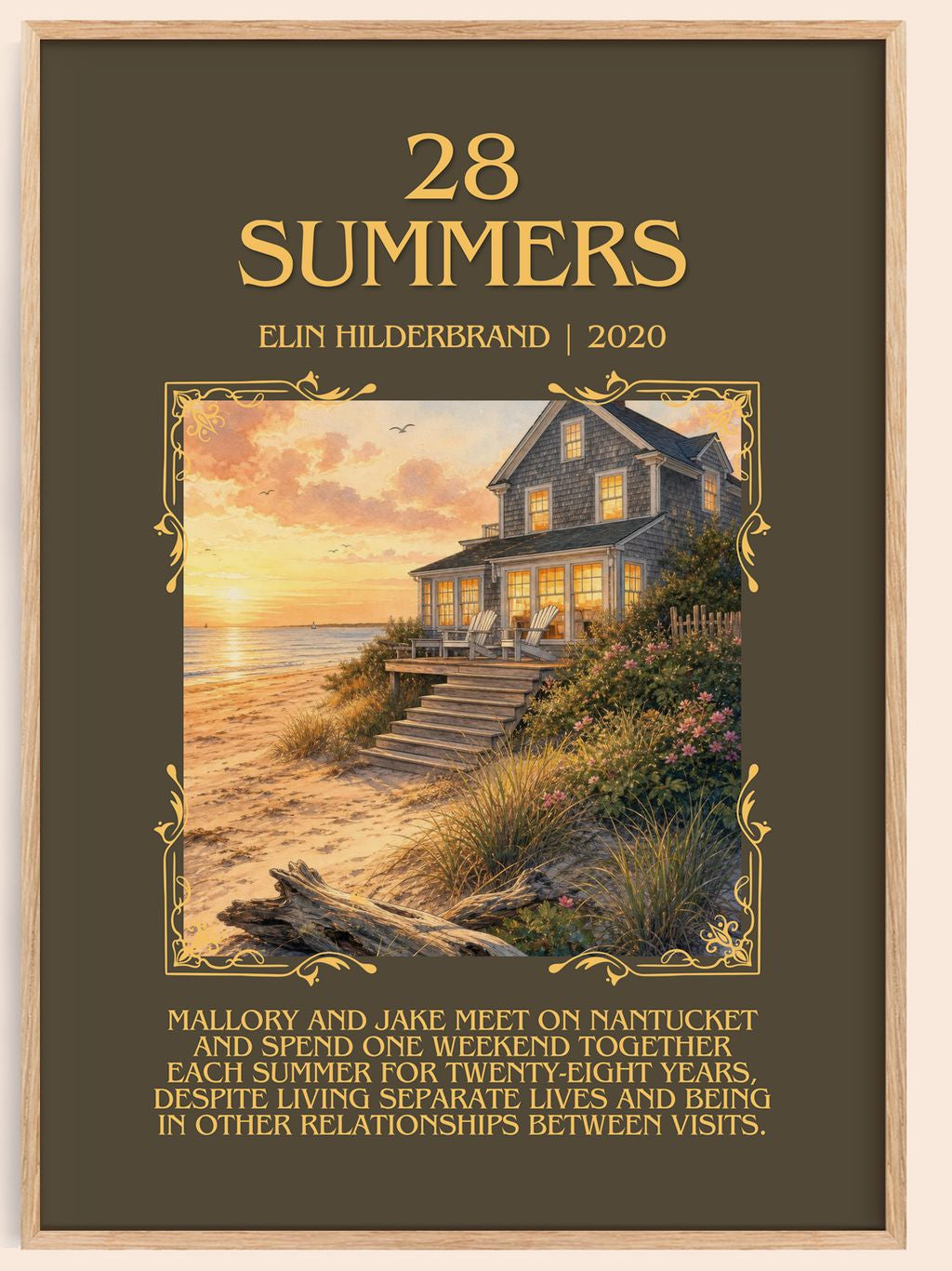 28 Summers Minimalist Book Poster by Elin Hilderbrand – book poster