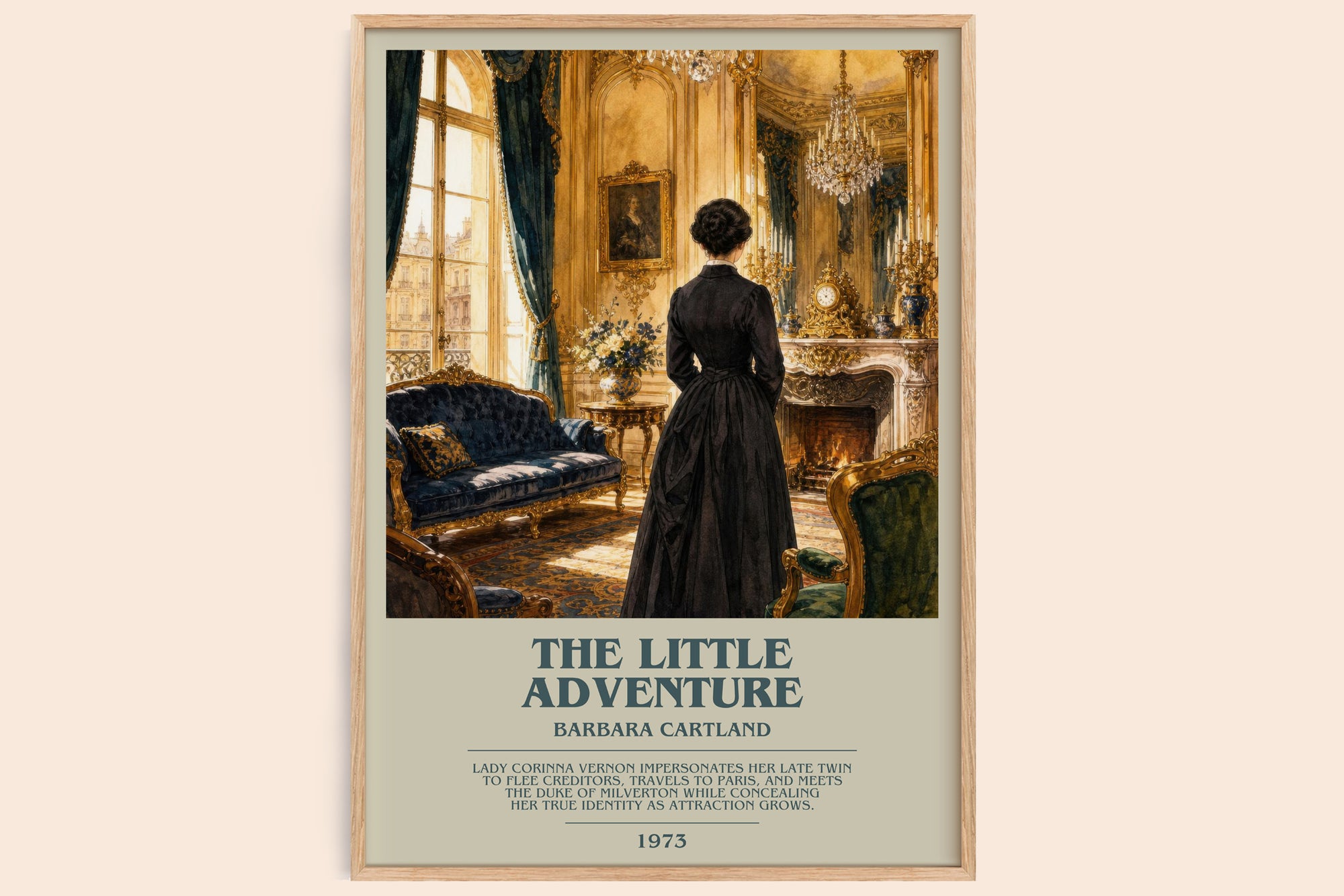 The Little Adventure bookish book poster by Barbara Cartland – framed literary art print