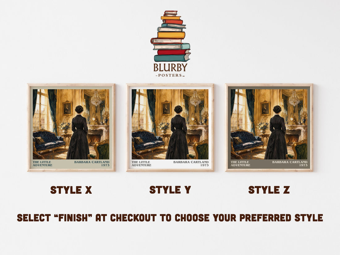 The Little Adventure literary print in frame leaning in hallway – romance wall art (mockup)