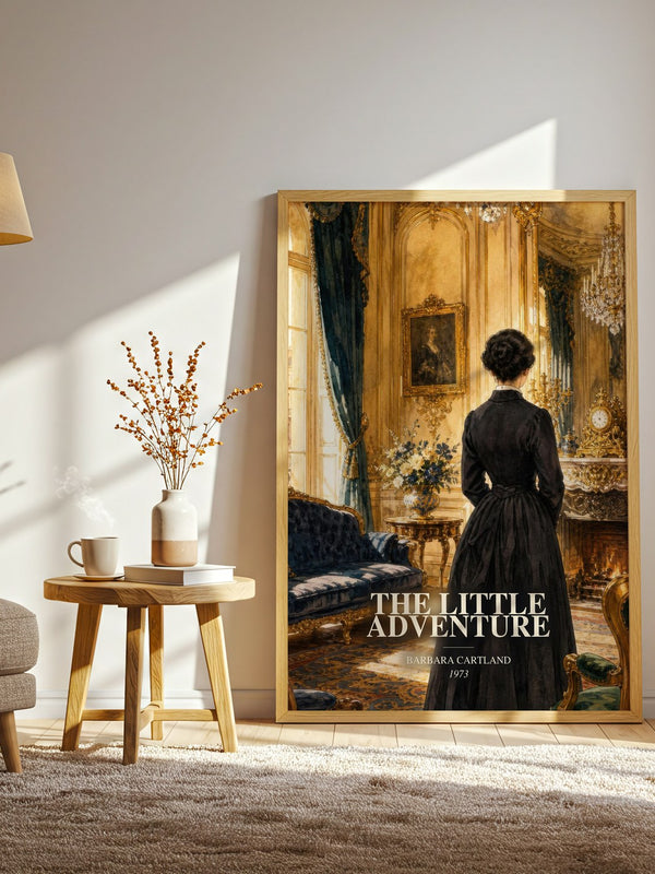 The Little Adventure watercolour print in frame leaning in hallway – romance wall art