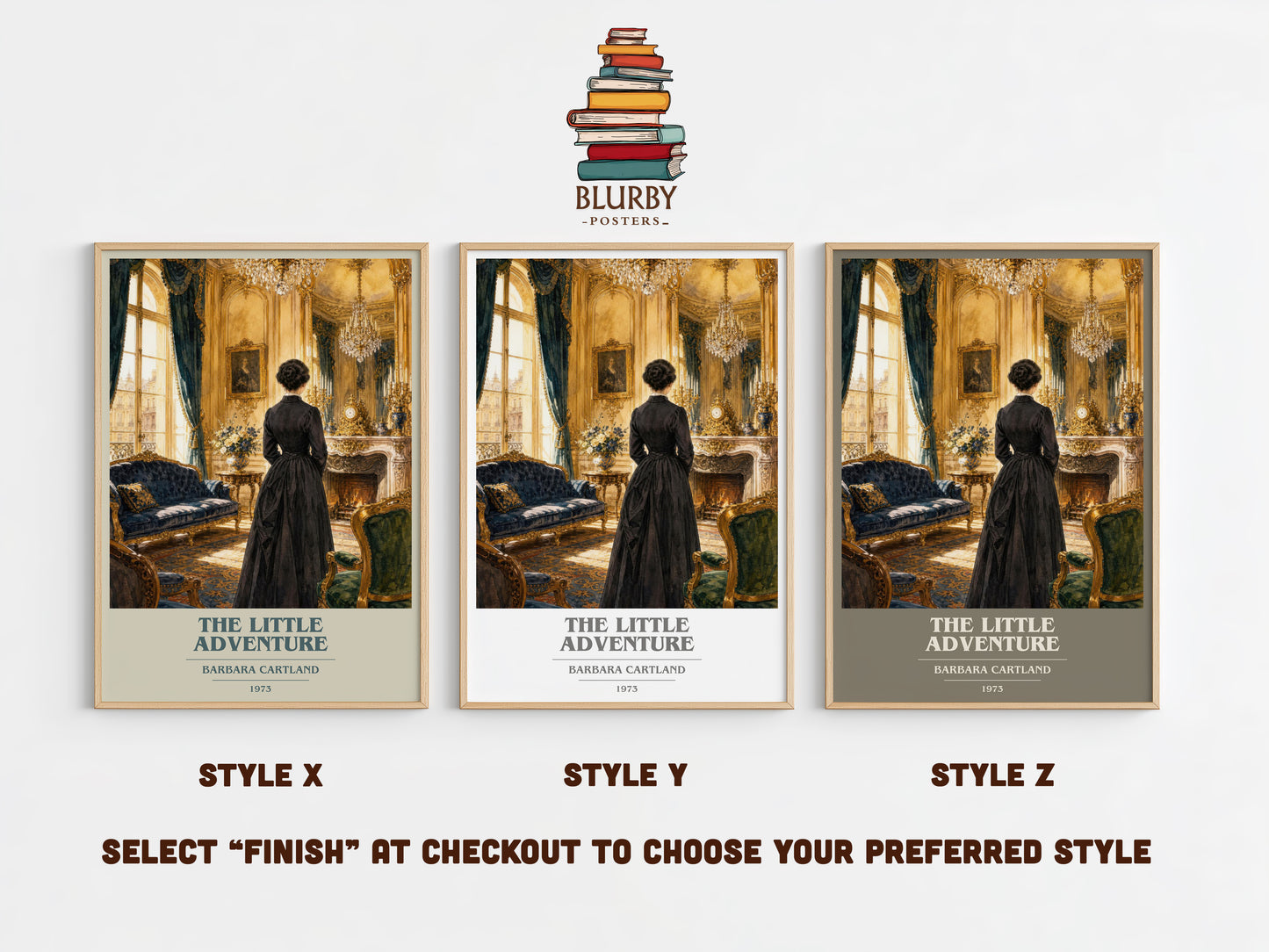 The Little Adventure book cover print in frame leaning in hallway – romance wall art