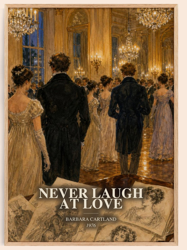 Never Laugh At Love Book Watercolour Illustration by Barbara Cartland