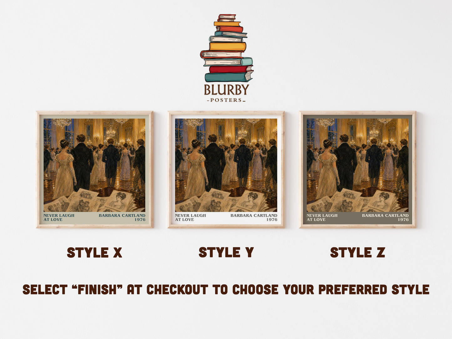 Never Laugh At Love literary print in frame leaning in hallway – romance wall art