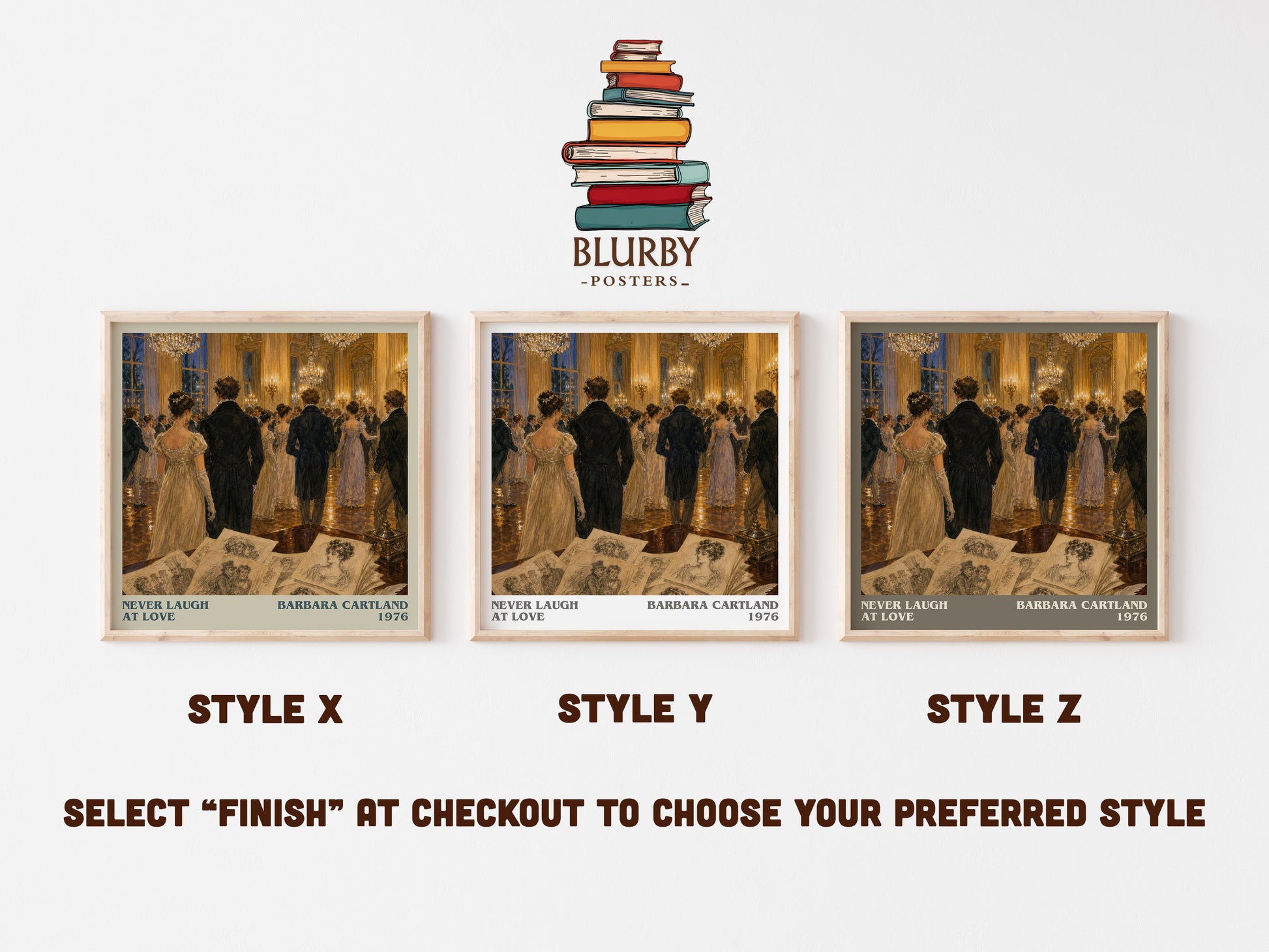 Never Laugh At Love literary print in frame leaning in hallway – romance wall art