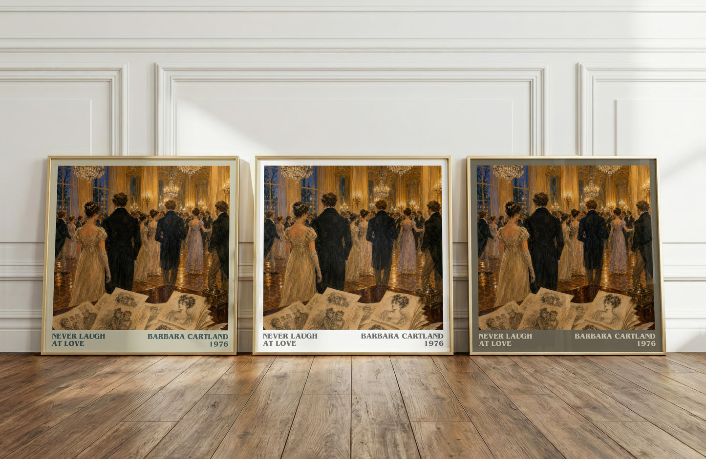 Never Laugh At Love literary art print colour and style options – Barbara Cartland book art