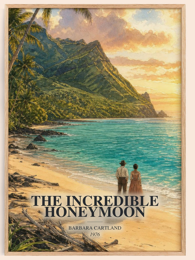 Incredible Honeymoon Book Watercolour Illustration by Barbara Cartland
