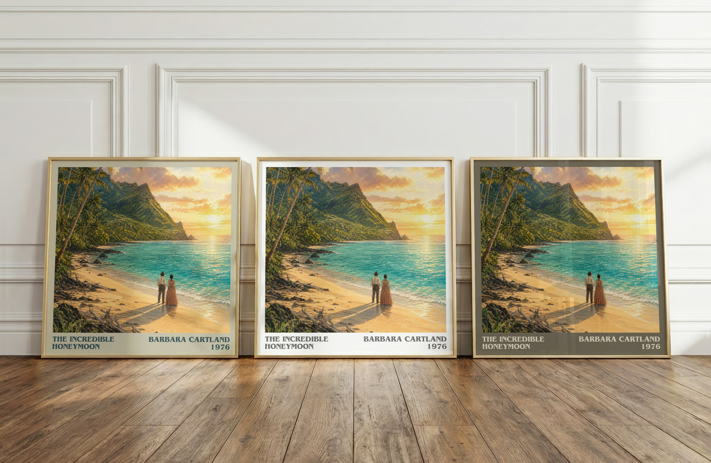 The Incredible Honeymoon literary art print colour and style options – Barbara Cartland book art