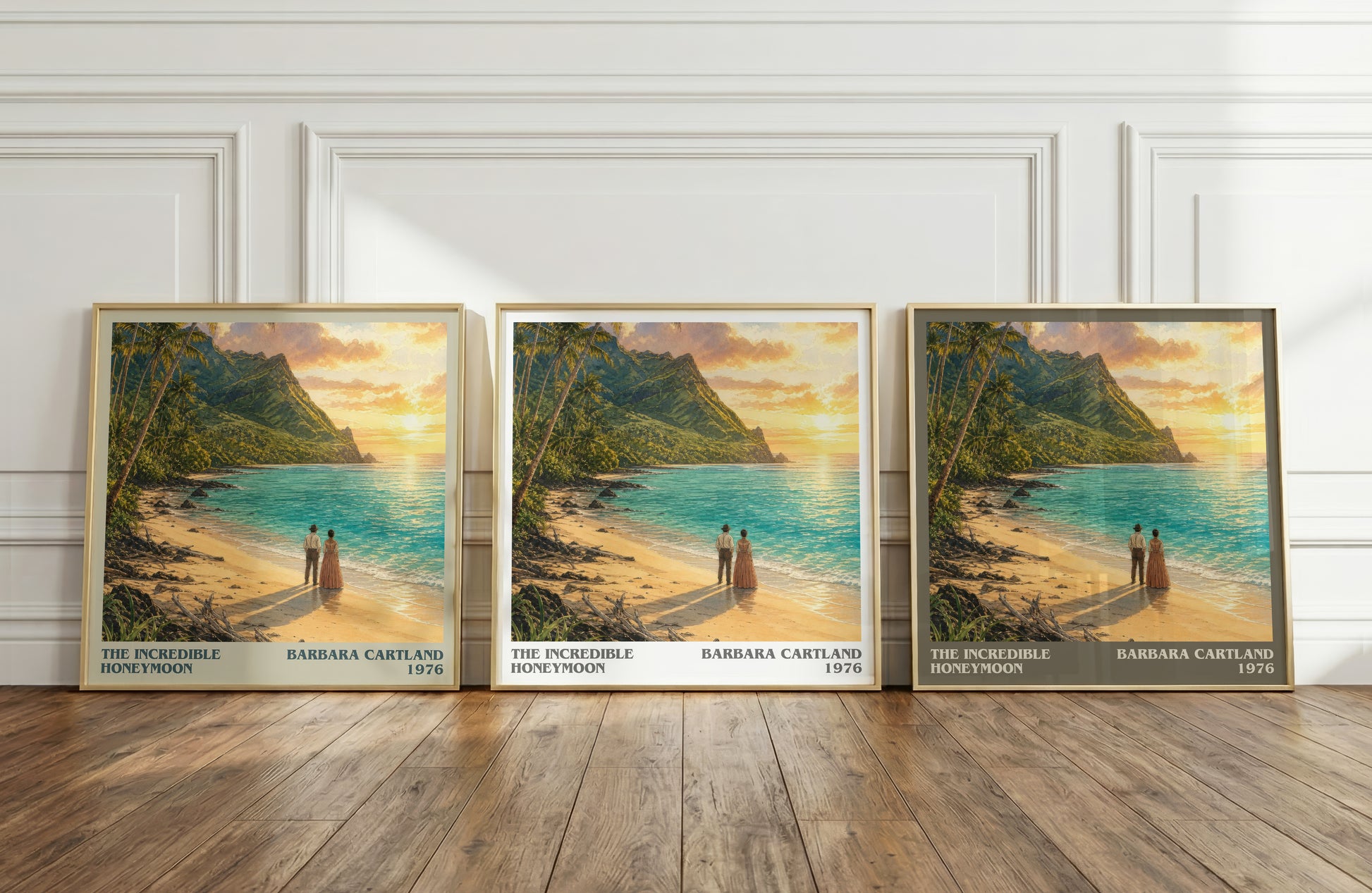 The Incredible Honeymoon literary art print colour and style options – Barbara Cartland book art