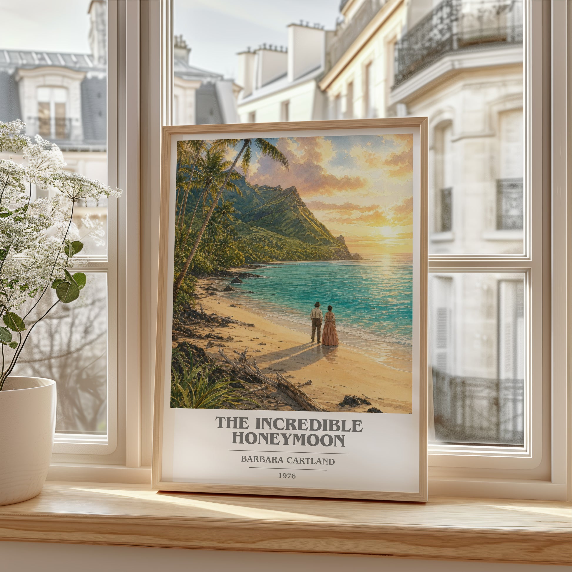 The Incredible Honeymoon book cover poster colour and style options – Barbara Cartland book art