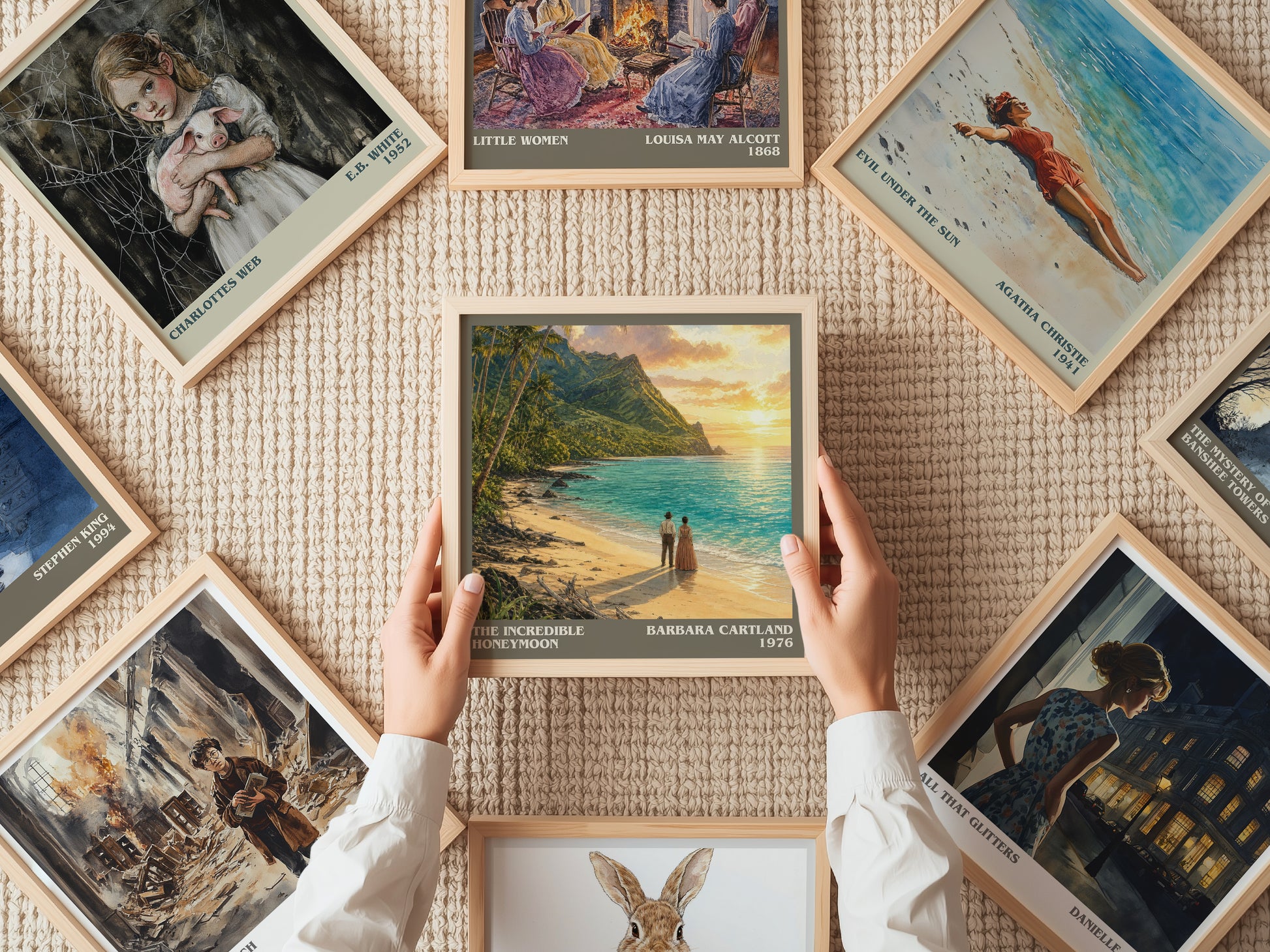 The Incredible Honeymoon literary book poster framed on wall – romance wall art