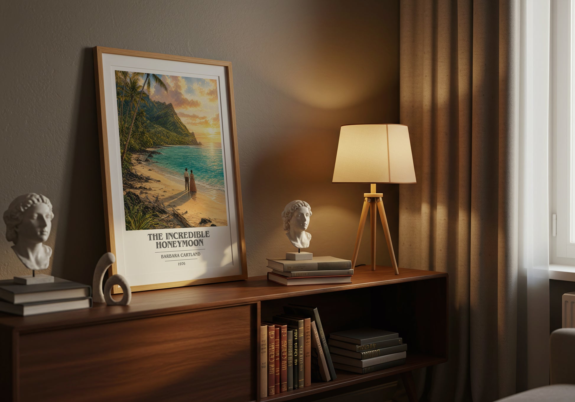 The Incredible Honeymoon book cover book poster framed on wall – romance wall art