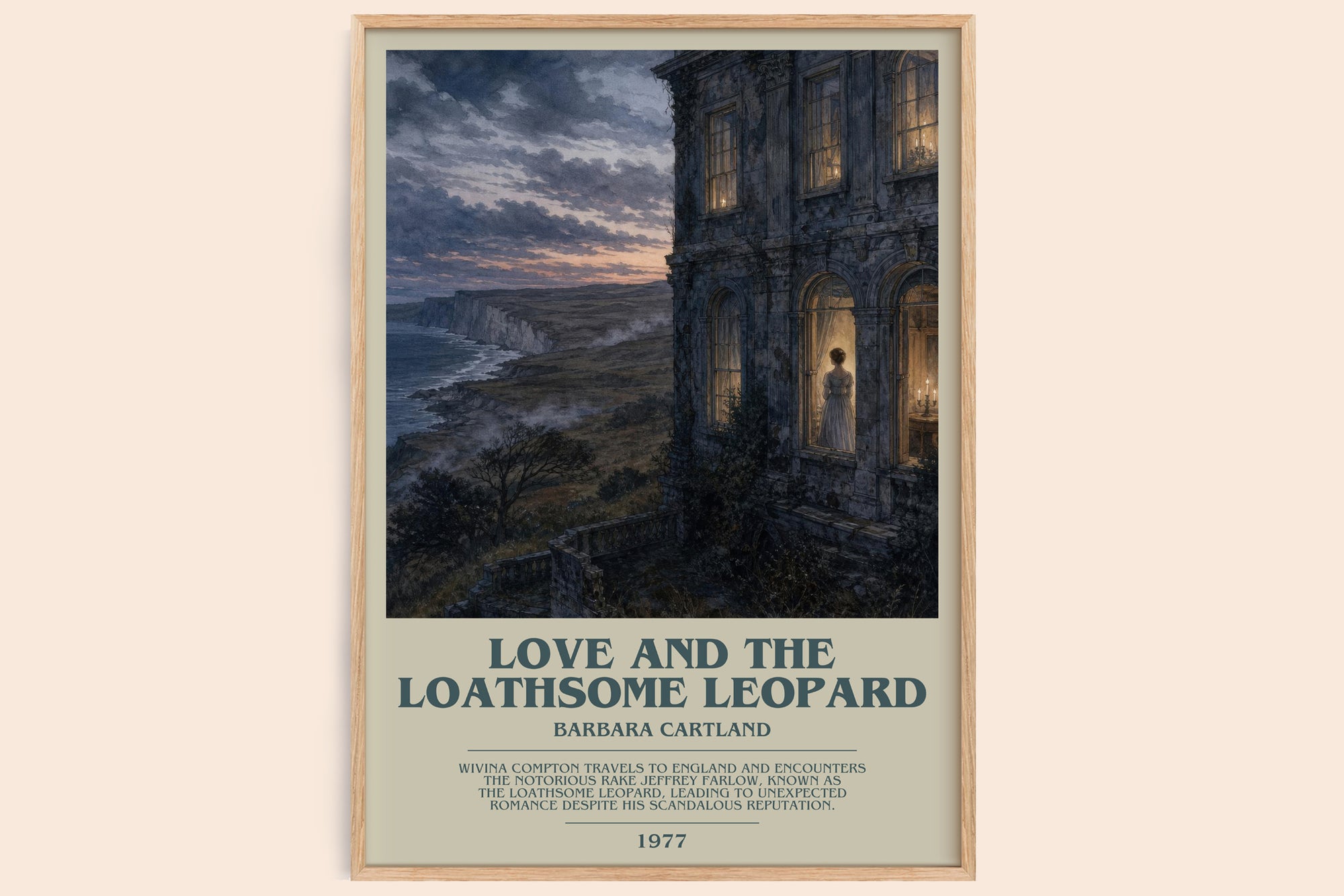 Love And The Loathsome Leopard bookish book poster by Barbara Cartland – framed literary art print