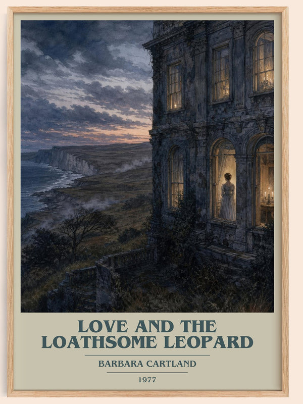 Love And The Loathsome Leopard book cover book poster by Barbara Cartland – framed literary art print