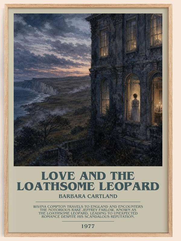 Love And The Loathsome Leopard bookish book poster by Barbara Cartland – framed literary art print