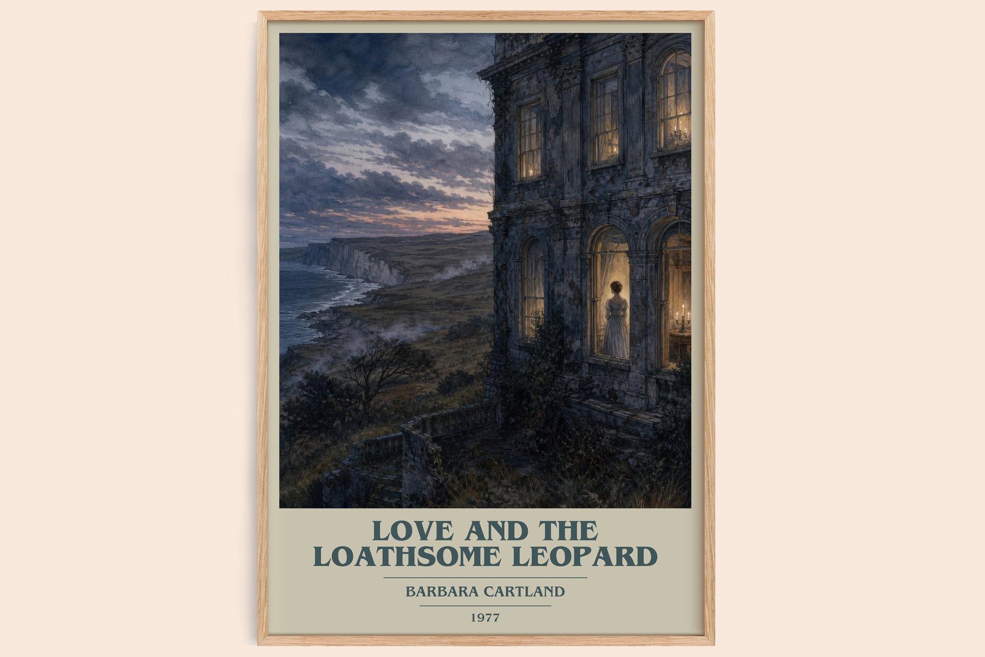 Love And The Loathsome Leopard book cover book poster by Barbara Cartland – framed literary art print