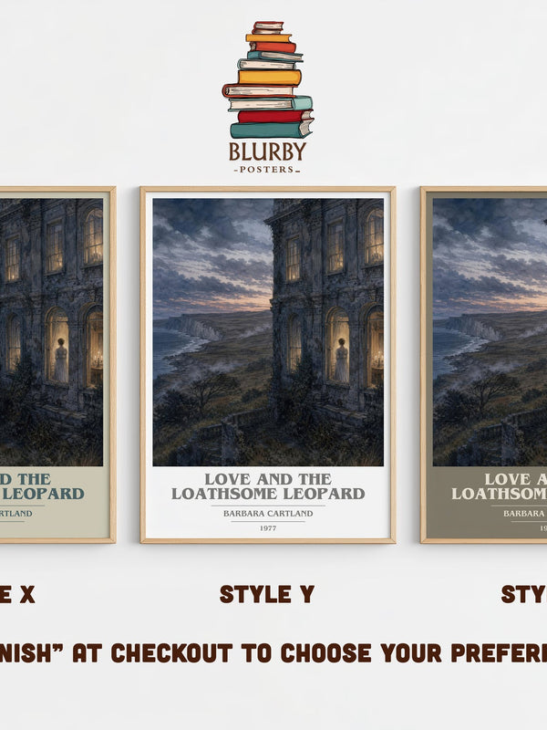 Love And The Loathsome Leopard book cover print in frame leaning in hallway – romance wall art