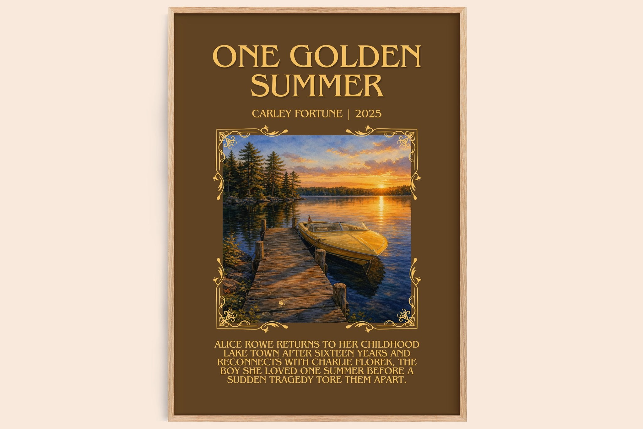 One Golden Summer Minimalist Book Poster by Carley Fortune