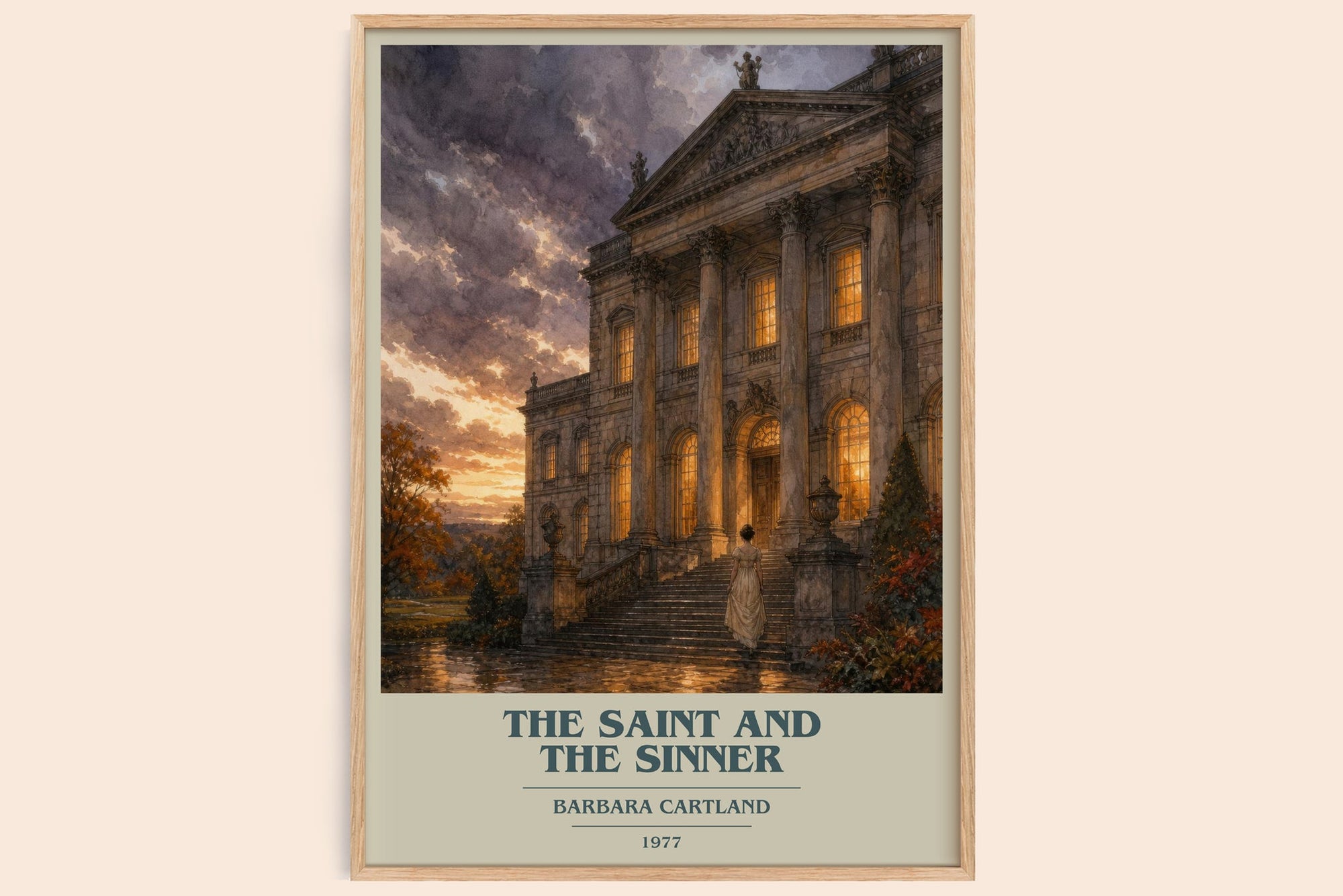 The Saint And The Sinner book cover book poster by Barbara Cartland – framed literary art print