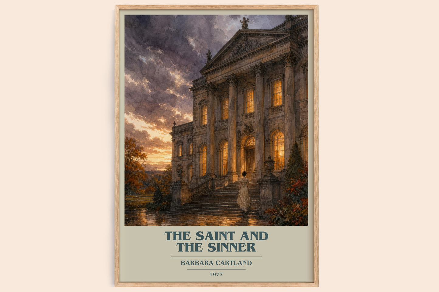 The Saint And The Sinner book cover book poster by Barbara Cartland – framed literary art print