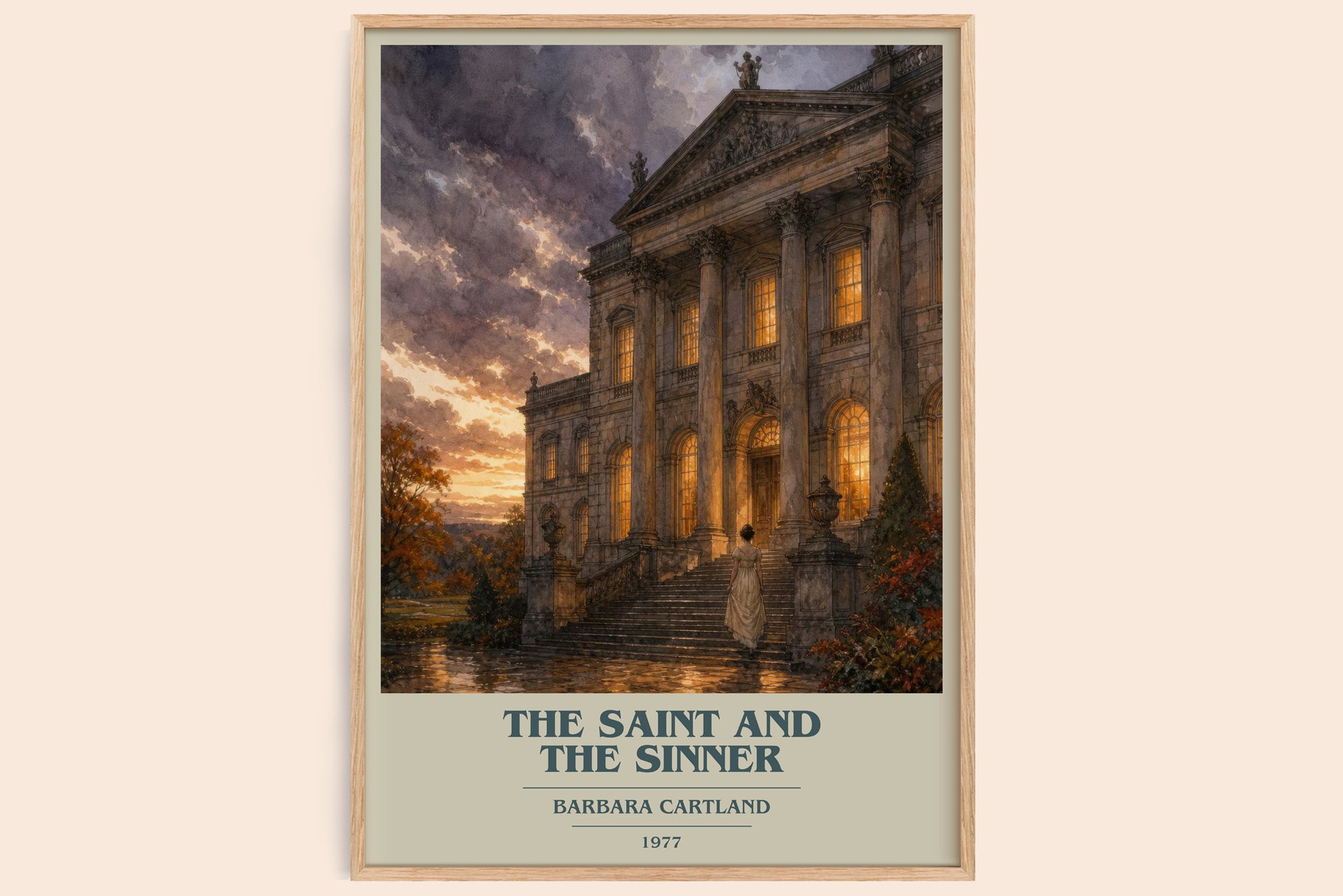 The Saint And The Sinner book cover book poster by Barbara Cartland – framed literary art print