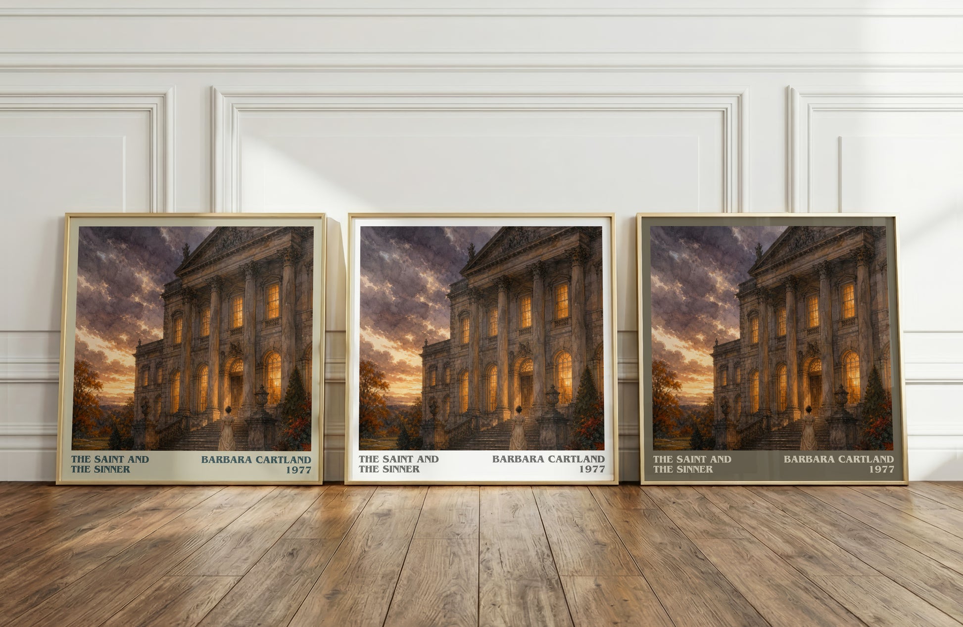 The Saint And The Sinner literary art print colour and style options – Barbara Cartland book art