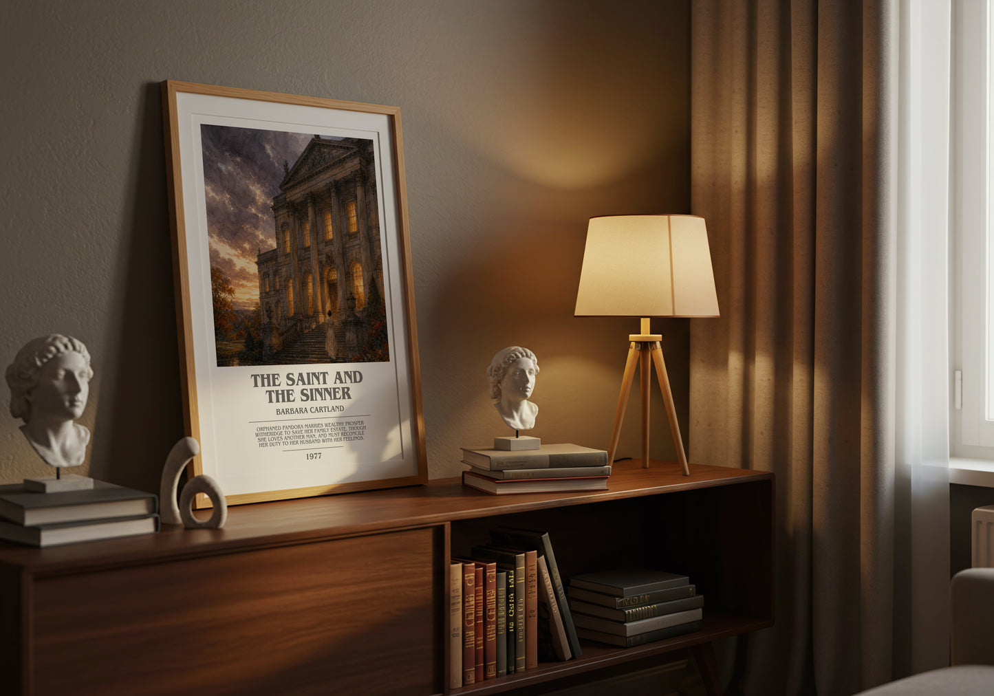 The Saint And The Sinner bookish book poster framed on wall – romance wall art