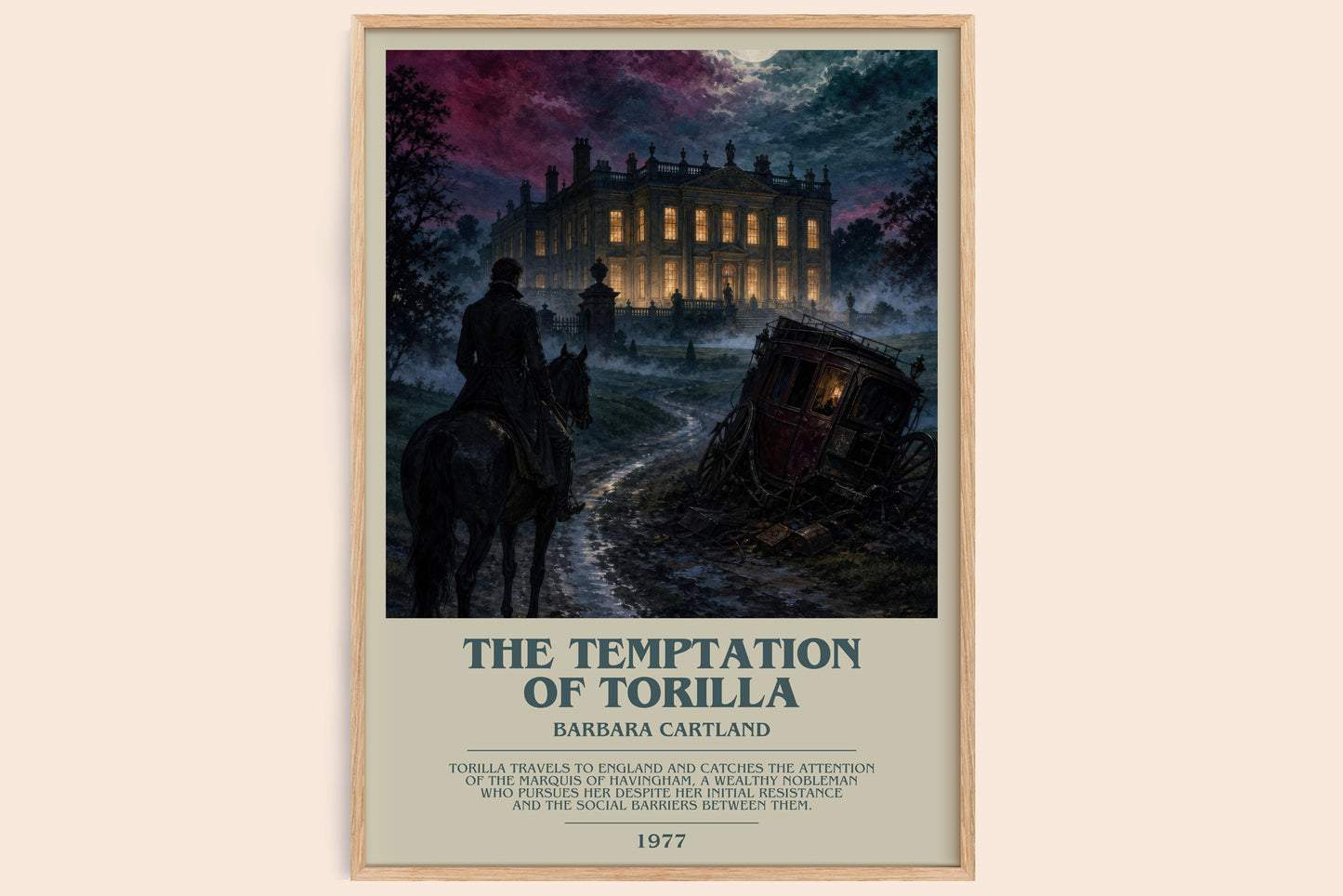 The Temptation Of Torilla bookish book poster by Barbara Cartland – framed literary art print