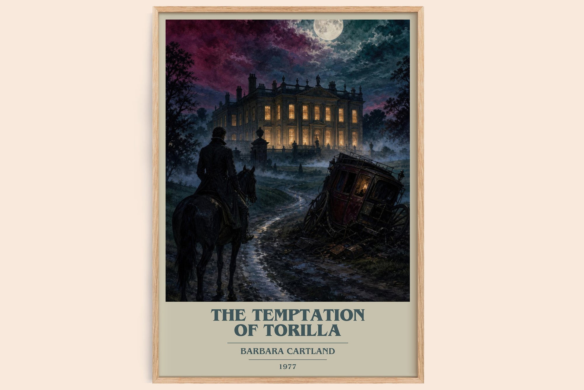 The Temptation Of Torilla book cover book poster by Barbara Cartland – framed literary art print