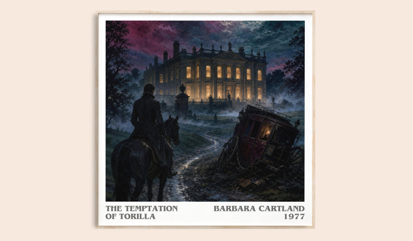 The Temptation Of Torilla literary book poster by Barbara Cartland – framed literary art print