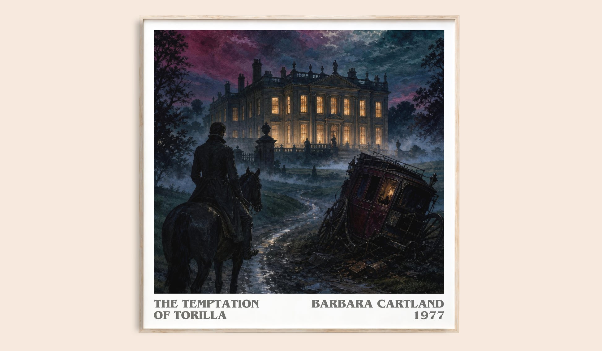 The Temptation Of Torilla literary book poster by Barbara Cartland – framed literary art print