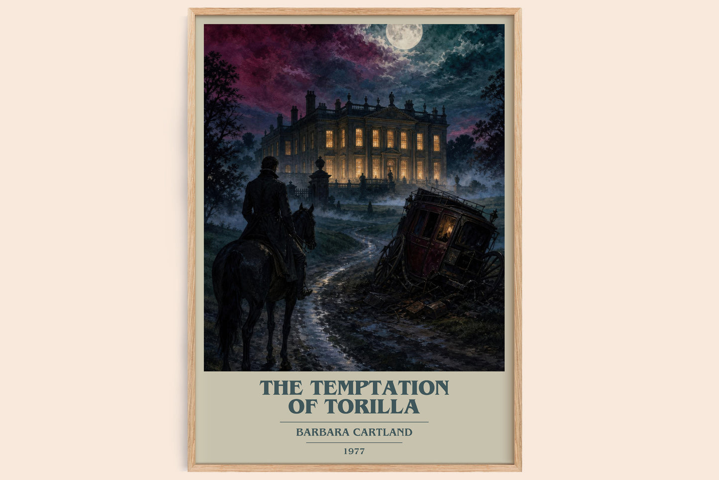 The Temptation Of Torilla book cover book poster by Barbara Cartland – framed literary art print