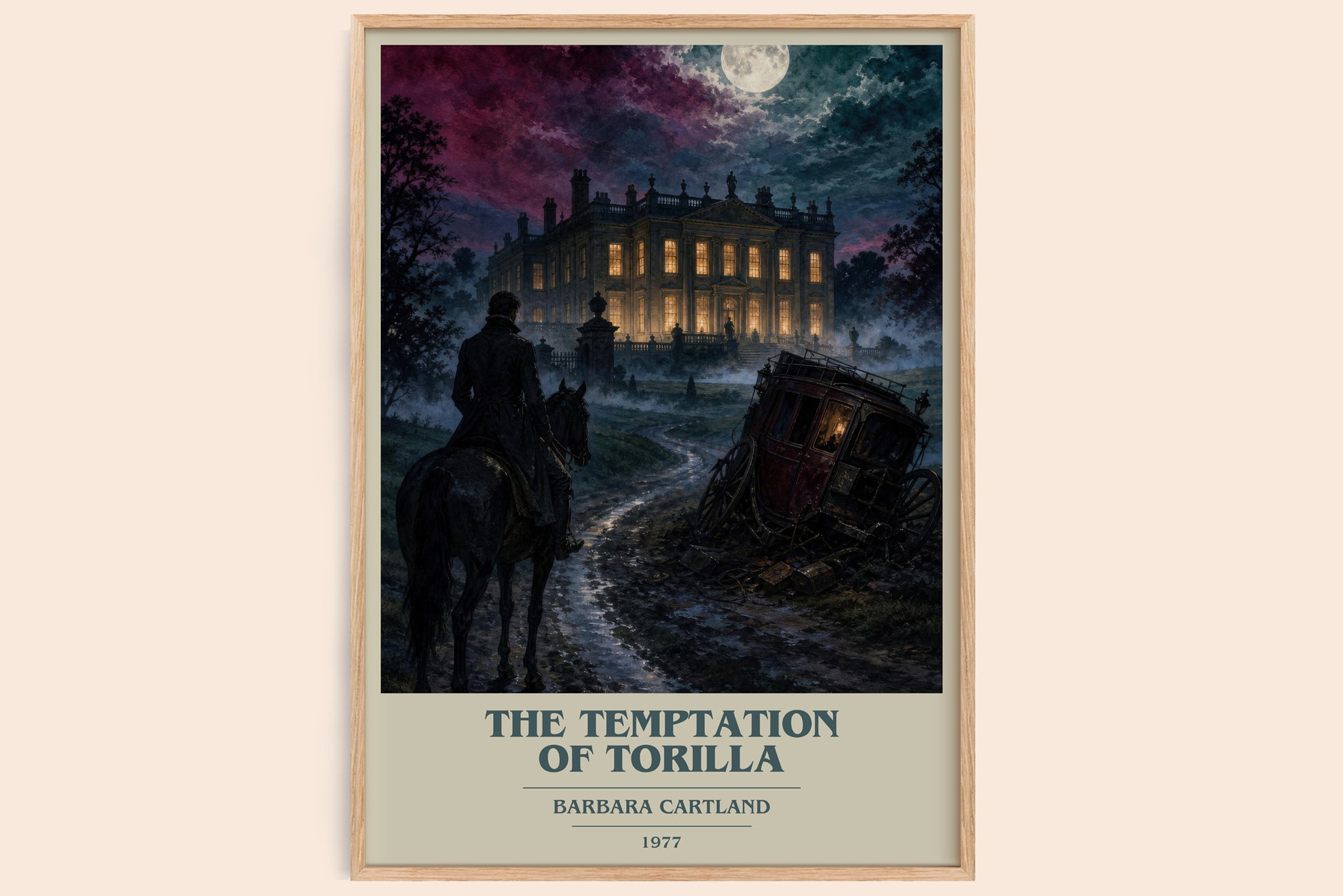 The Temptation Of Torilla book cover book poster by Barbara Cartland – framed literary art print