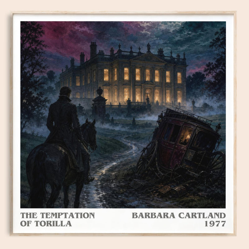 The Temptation Of Torilla literary book poster by Barbara Cartland – framed literary art print