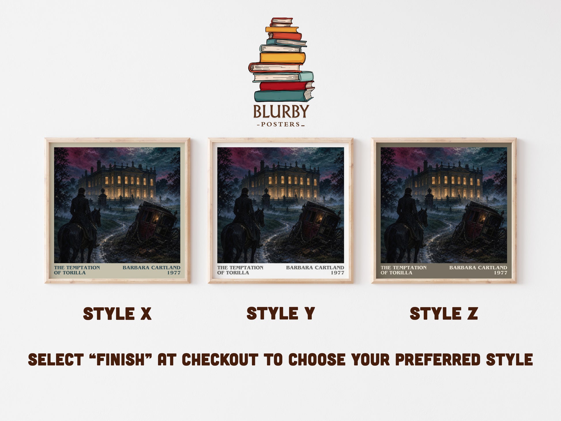 The Temptation Of Torilla literary print in frame leaning in hallway – romance wall art