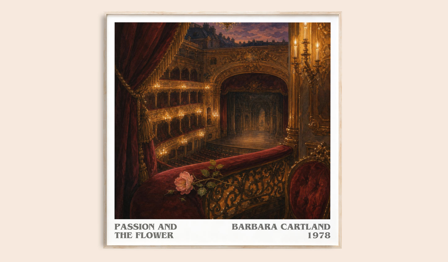 Passion And The Flower literary book poster by Barbara Cartland – framed literary art print