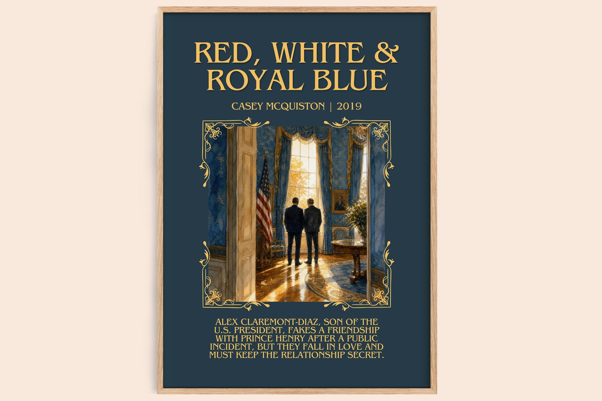 Red, White & Royal Blue Minimalist Book Poster by Casey McQuiston