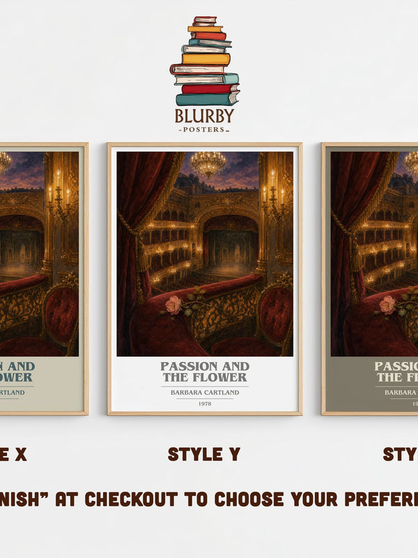 Passion And The Flower book cover print in frame leaning in hallway – romance wall art