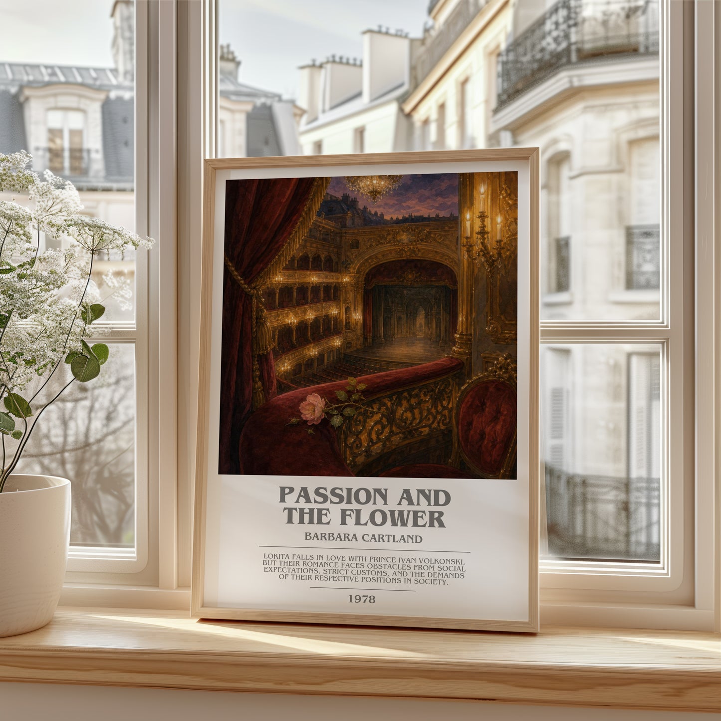 Passion And The Flower bookish poster colour and style options – Barbara Cartland book art
