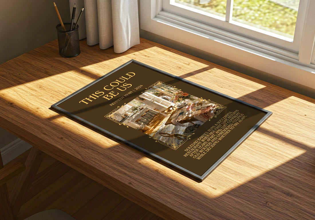 This Could Be Us Minimalist Book Poster by Kennedy Ryan – print on a sunlit desk
