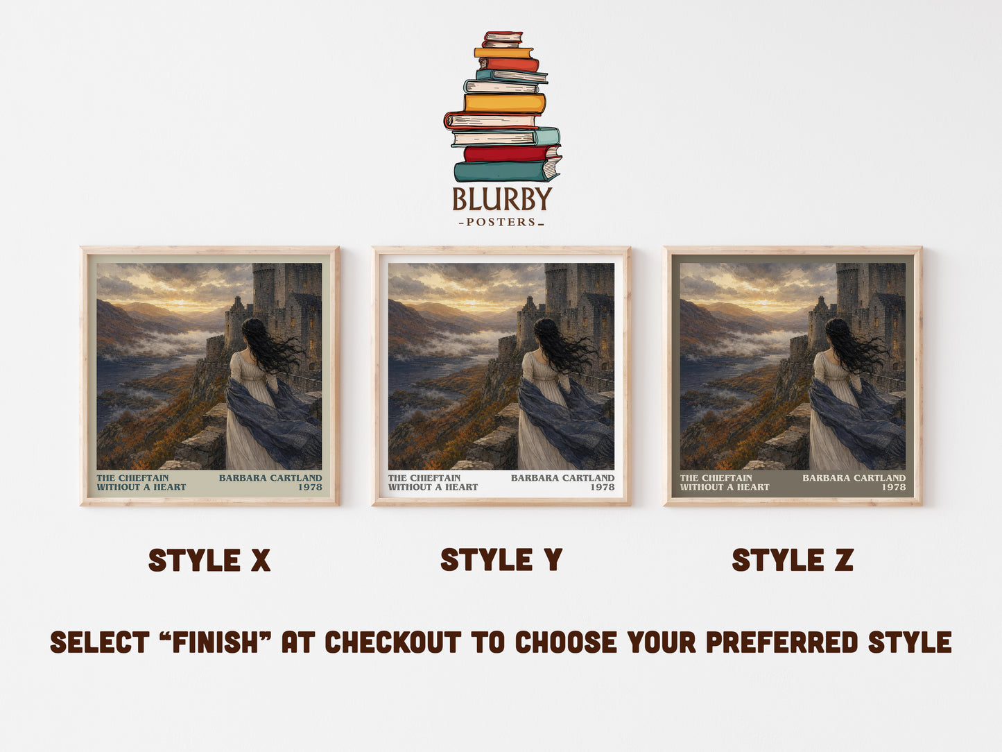 The Chieftain Without A Heart literary print in frame leaning in hallway – romance wall art