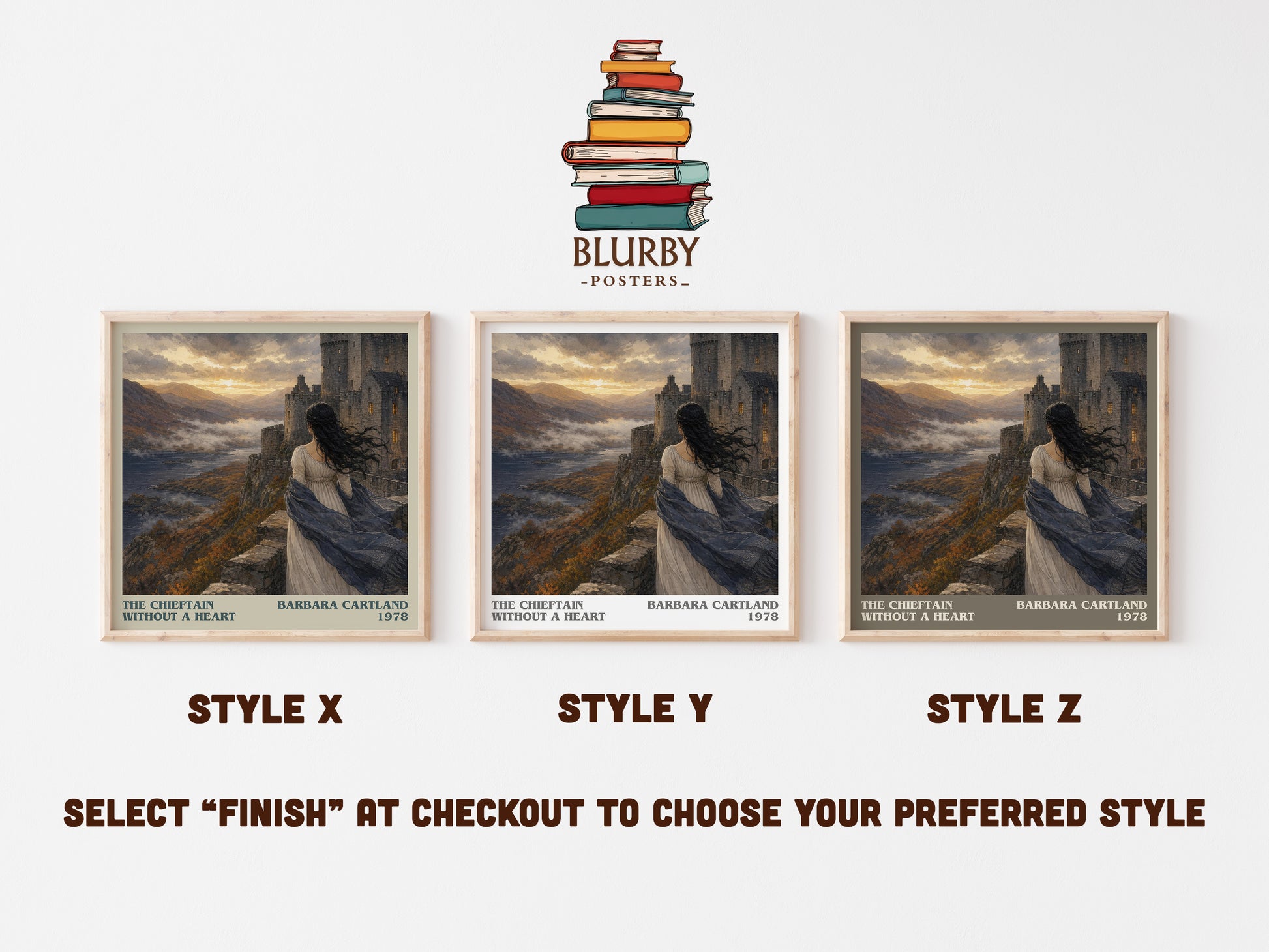 The Chieftain Without A Heart literary print in frame leaning in hallway – romance wall art