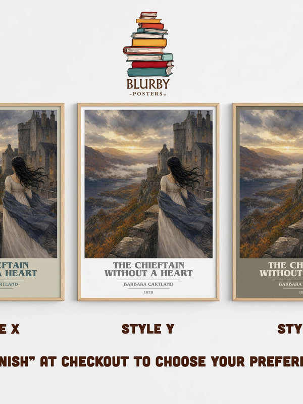 The Chieftain Without A Heart book cover print in frame leaning in hallway – romance wall art