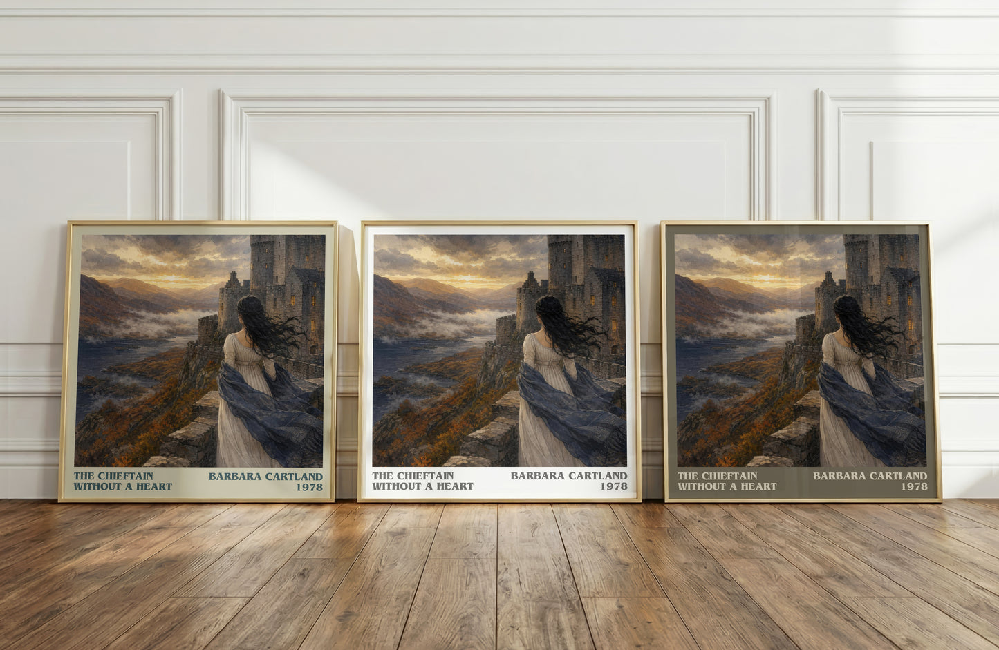 The Chieftain Without A Heart literary art print colour and style options – Barbara Cartland book art