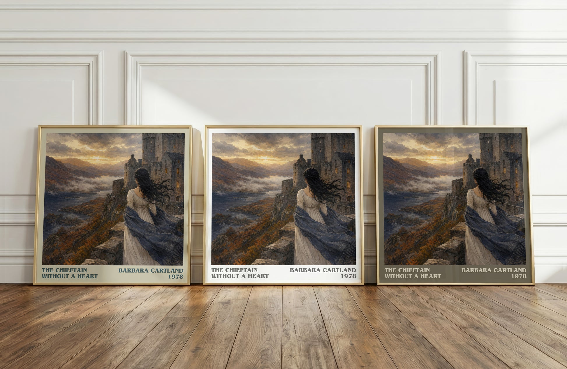 The Chieftain Without A Heart literary art print colour and style options – Barbara Cartland book art