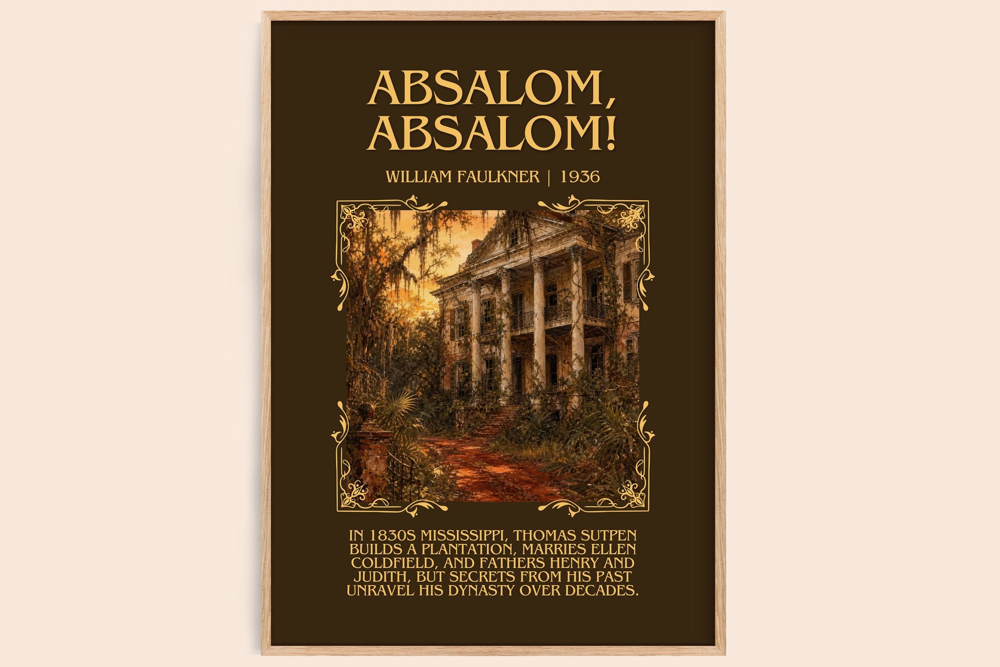 Absalom, Absalom! Minimalist Book Poster by William Faulkner