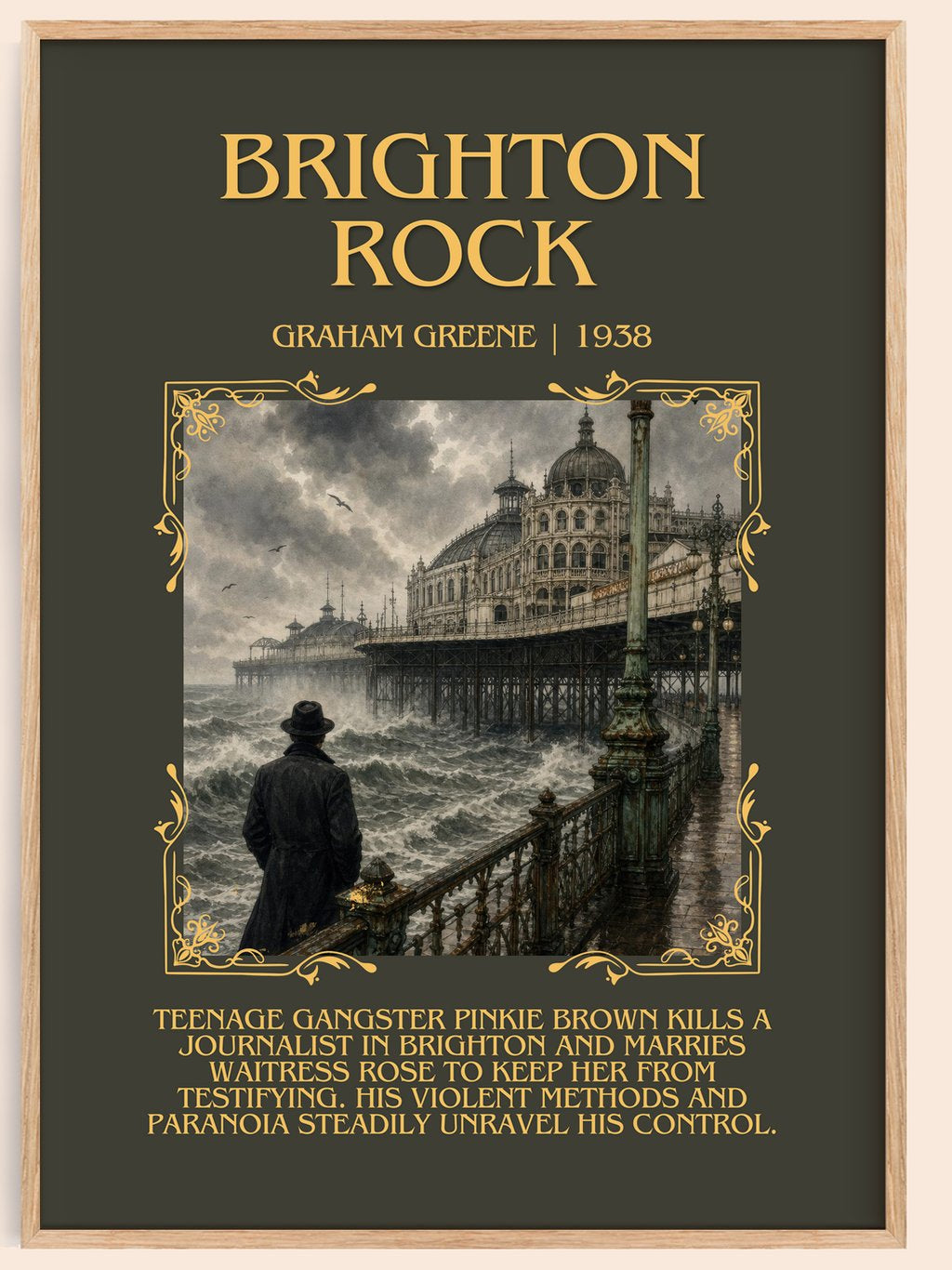 Brighton Rock Minimalist Book Poster by Graham Greene – book poster