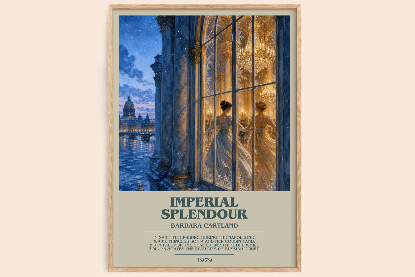 Imperial Splendour bookish book poster by Barbara Cartland – framed literary art print