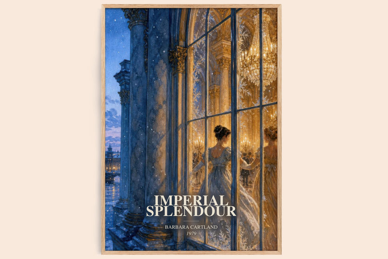 Imperial Splendour watercolour book poster by Barbara Cartland – framed literary art print