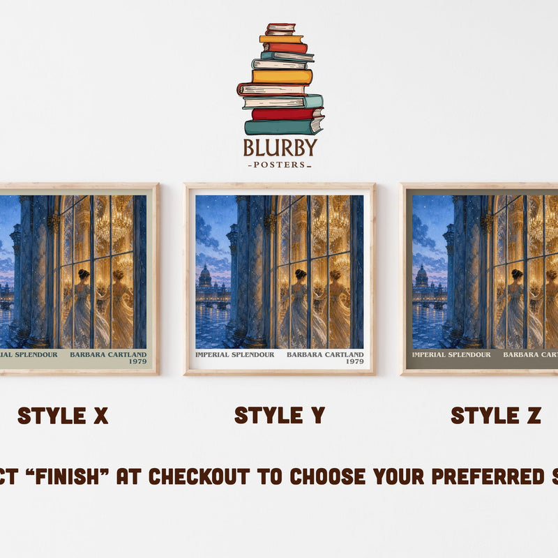 Imperial Splendour literary print in frame leaning in hallway – romance wall art