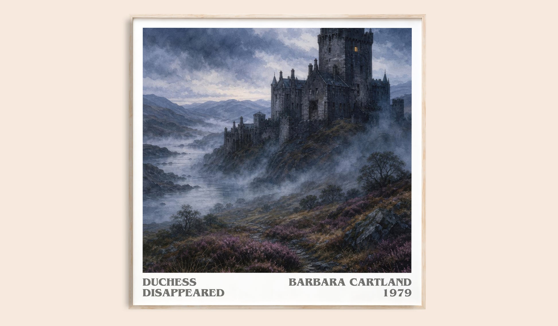 Duchess Disappeared literary book poster by Barbara Cartland – framed literary art print